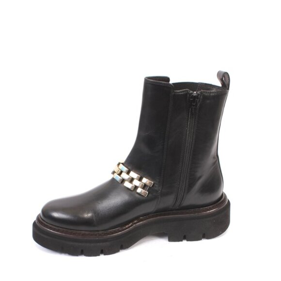 Luca Grossi 217 Black Leather Elastic Zip-Up Ankle Boots - Picture 6 of 8